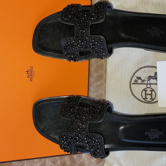 Hermes Oran Sandal with Crystals size 40eu… - Picture 10 of 12